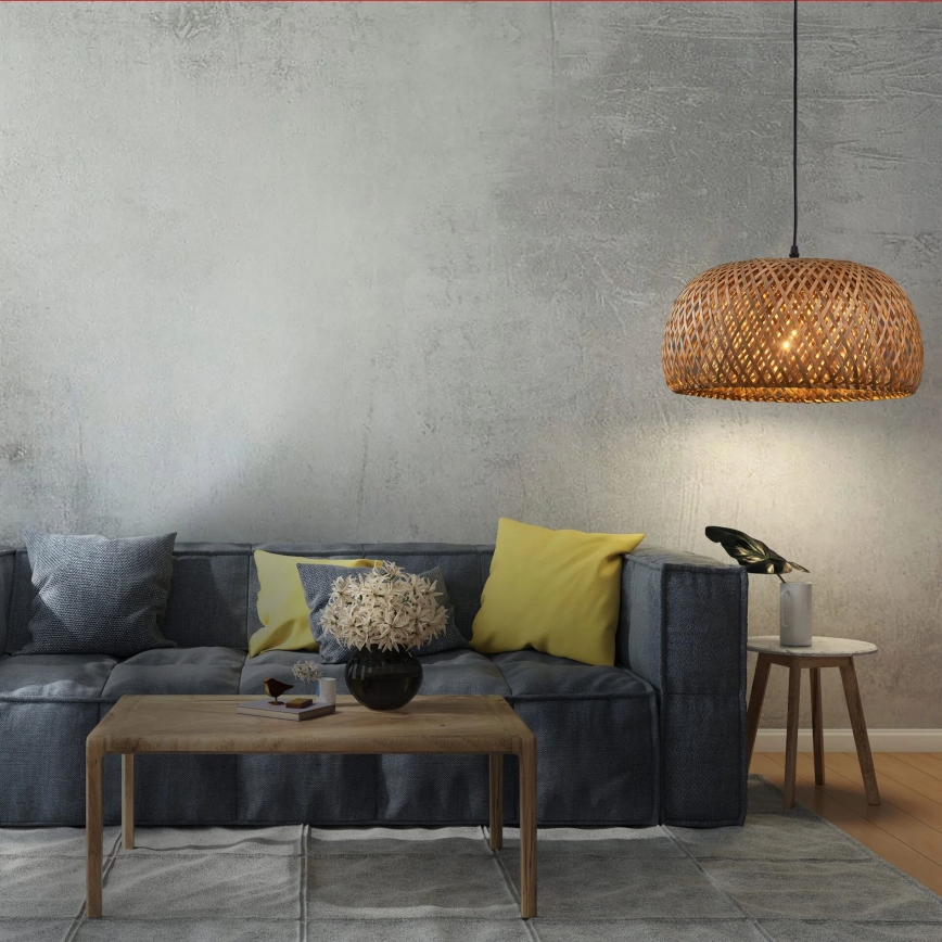 Lustra ar auklu KORFU 1xE27/20W/230V d. 38 cm bambusa