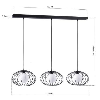 Lustra ar auklu KRONOS 3xE14/40W/230V