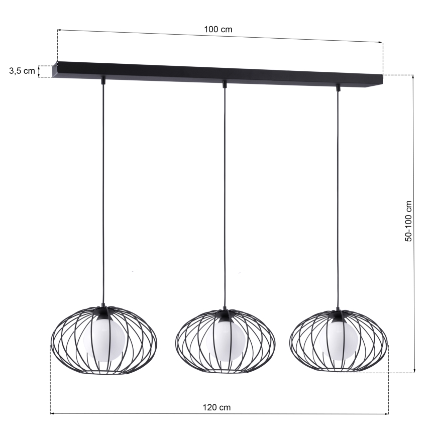 Lustra ar auklu KRONOS 3xE14/40W/230V