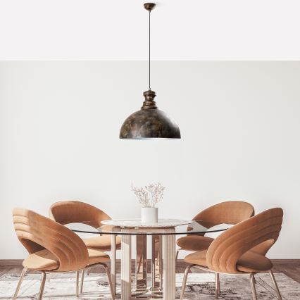 Lustra ar auklu KURE 1xE27/40W/230V d. 40 cm pelēka