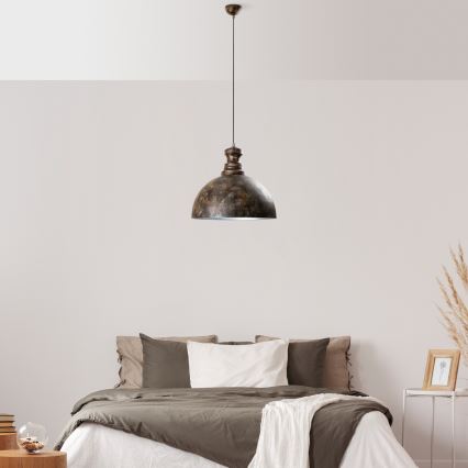 Lustra ar auklu KURE 1xE27/40W/230V d. 40 cm pelēka