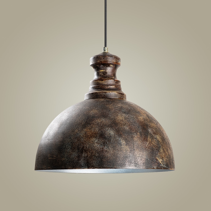 Lustra ar auklu KURE 1xE27/40W/230V d. 40 cm pelēka