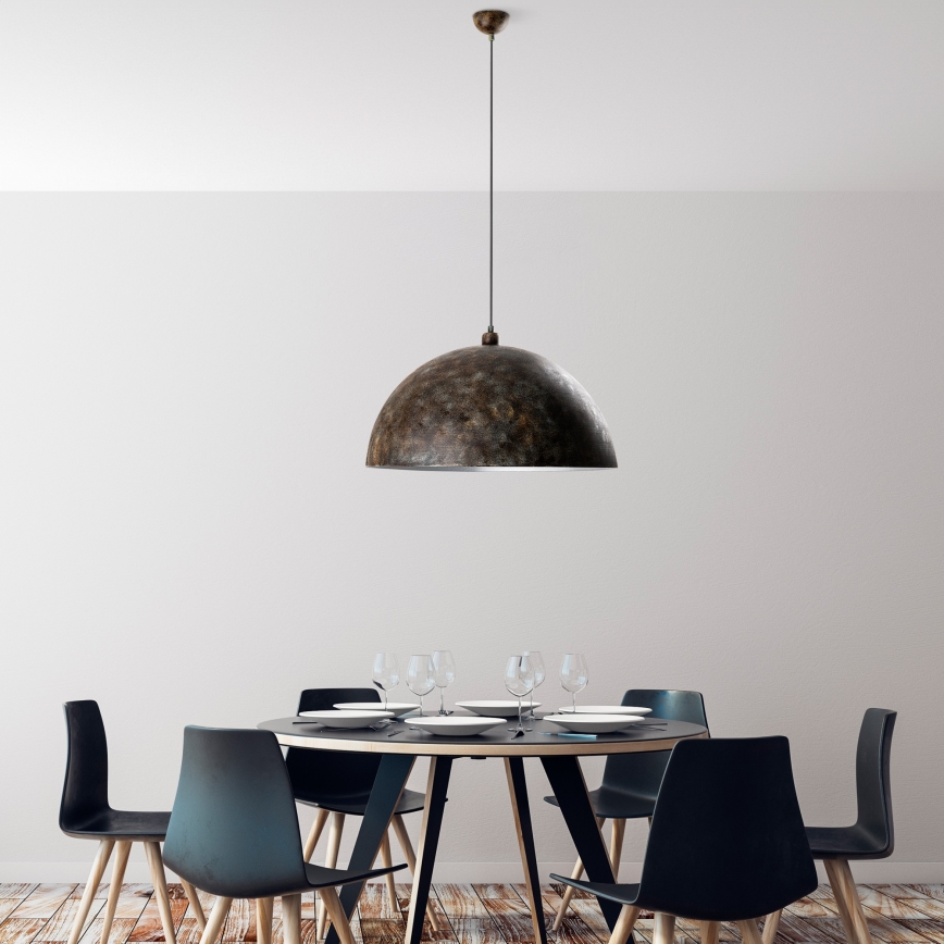 Lustra ar auklu KURE 1xE27/40W/230V d. 60 cm pelēka