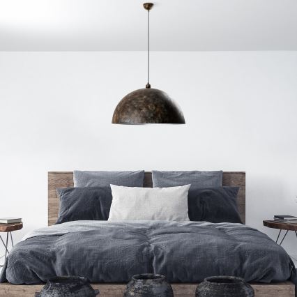 Lustra ar auklu KURE 1xE27/40W/230V d. 60 cm pelēka