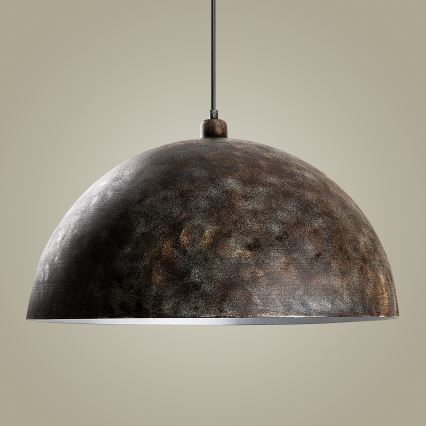 Lustra ar auklu KURE 1xE27/40W/230V d. 60 cm pelēka