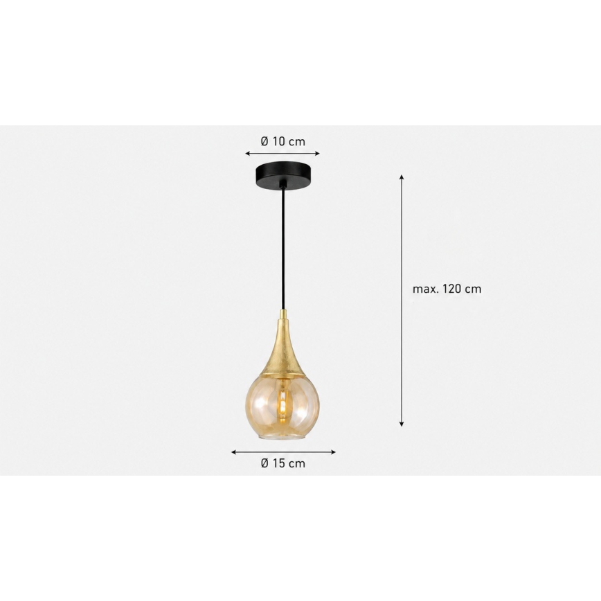 Lustra ar auklu LACRIMA HONEY 1xE27/60W/230V