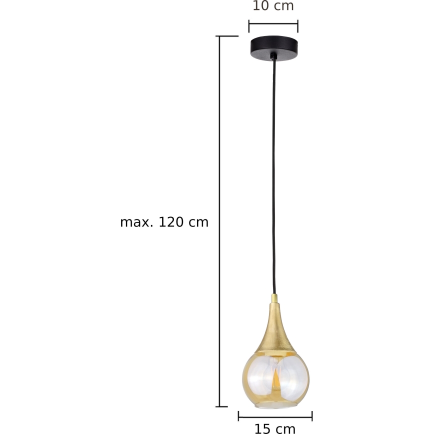 Lustra ar auklu LACRIMA HONEY 1xE27/60W/230V