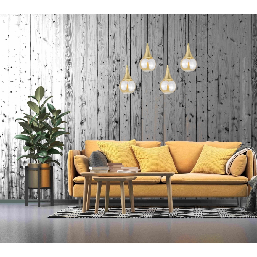 Lustra ar auklu LACRIMA HONEY 4xE27/60W/230V