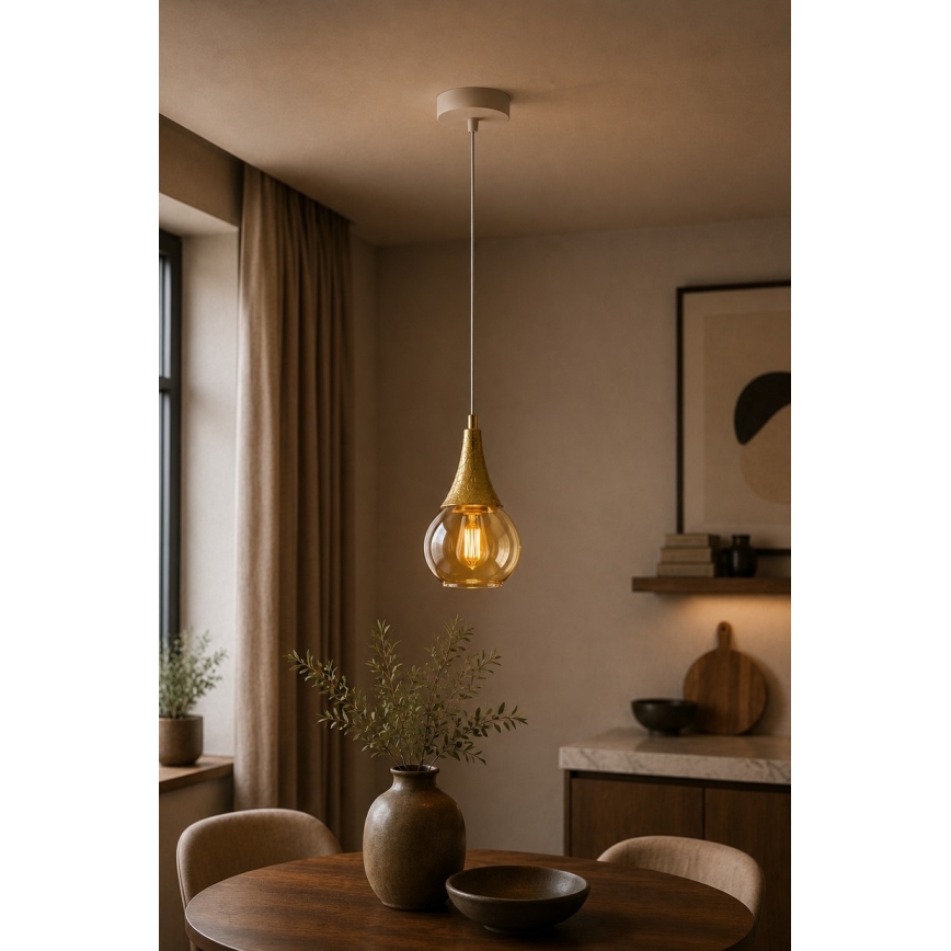 Lustra ar auklu LACRIMA WHITE 1xE27/60W/230V