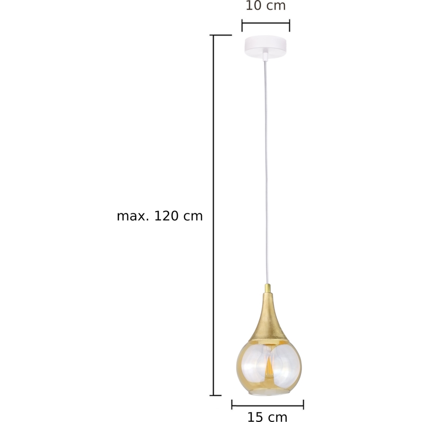 Lustra ar auklu LACRIMA WHITE 1xE27/60W/230V