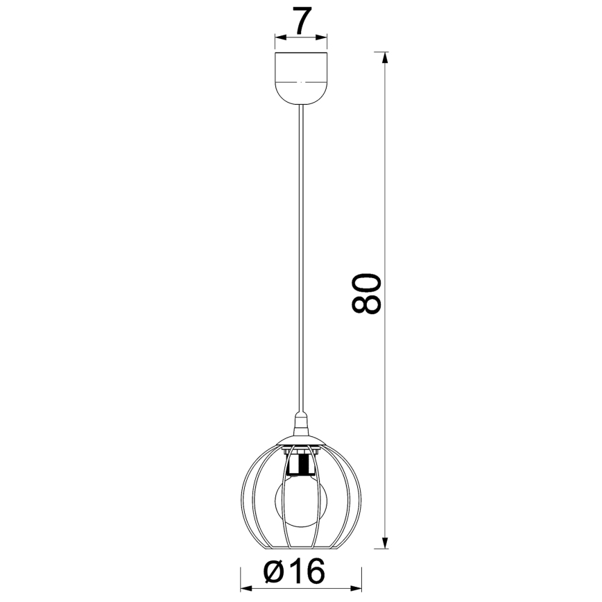 Lustra ar auklu LAPS 1xE27/15W/230W melna