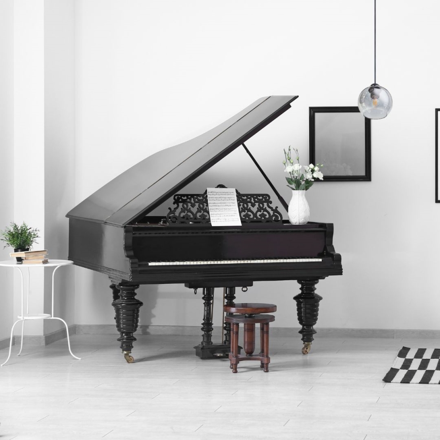 Lustra ar auklu LATIL 1xE27/60W/230V melna