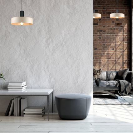 Lustra ar auklu LATTE 1xE27/60W/230V bēša/melna