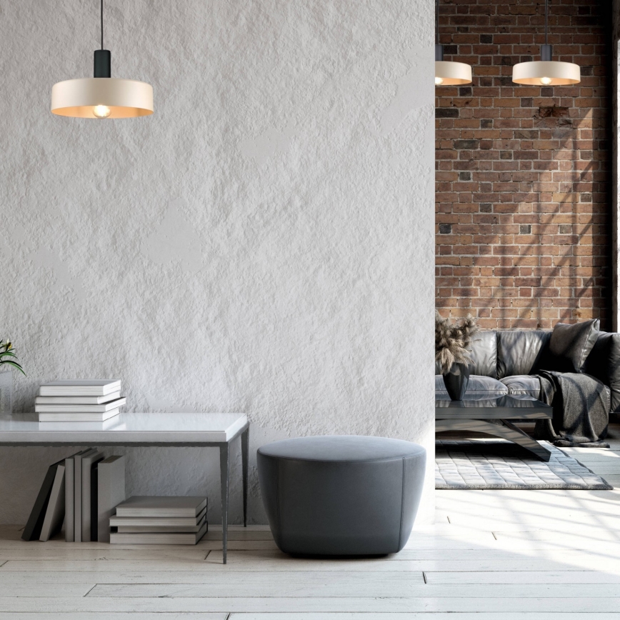 Lustra ar auklu LATTE 1xE27/60W/230V bēša/melna