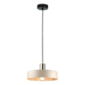 Lustra ar auklu LATTE 1xE27/60W/230V bēša/melna/spīdīgi hromēts