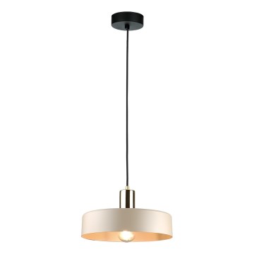 Lustra ar auklu LATTE 1xE27/60W/230V bēša/melna/spīdīgi hromēts