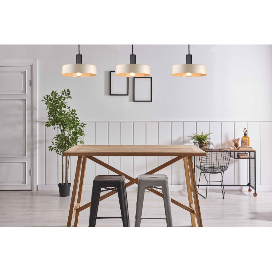 Lustra ar auklu LATTE 3xE27/60W/230V bēša/melna