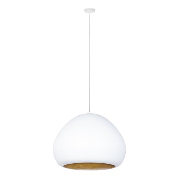 Lustra ar auklu LAVA 1xE27/15W/230V balta/zelta