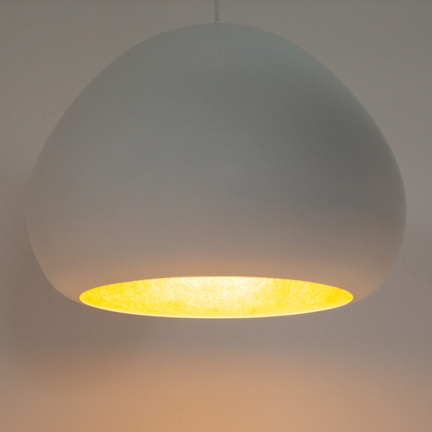 Lustra ar auklu LAVA 1xE27/15W/230V balta/zelta