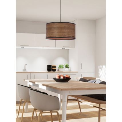 Lustra ar auklu LEGNO 1xE27/40W/230V d. 30 cm brūna