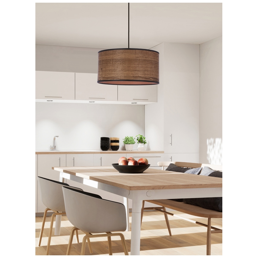 Lustra ar auklu LEGNO 1xE27/40W/230V d. 30 cm brūna