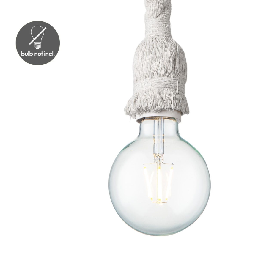 Lustra ar auklu LEONARDO ROPE 1xE27/10W/230V balta