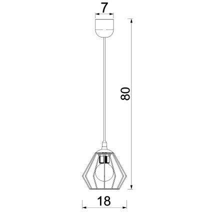 Lustra ar auklu LETI 1xE27/15W/230V melna