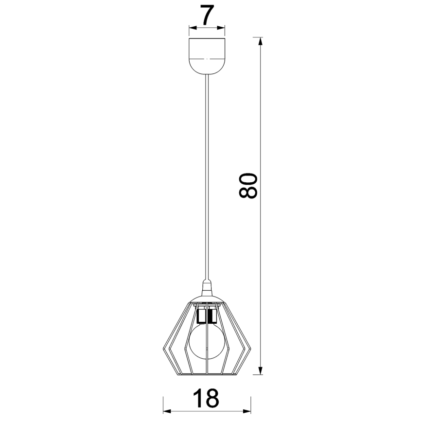Lustra ar auklu LETI 1xE27/15W/230V melna