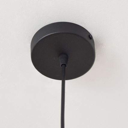 Lustra ar auklu LILI 1xE27/15W/230V melna/pelēka