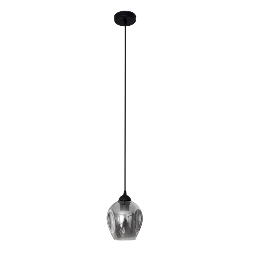 Lustra ar auklu LILI 1xE27/15W/230V melna/pelēka