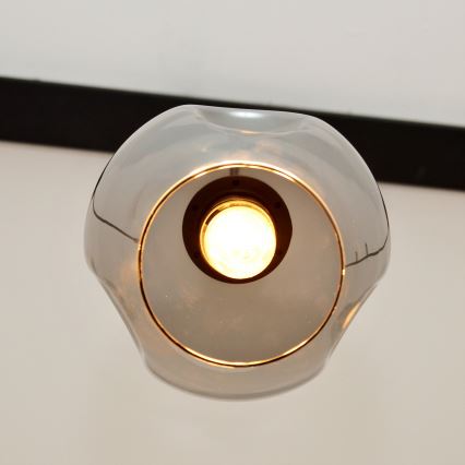 Lustra ar auklu LILI 3xE27/15W/230V melna/pelēka