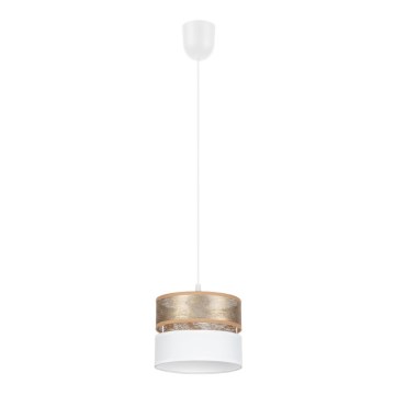 Lustra ar auklu LIMA 1xE27/60W/230V zeltaina/balta