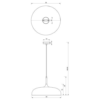 Lustra ar auklu LINCOLN 1xE27/60W/230V d. 35 cm balta