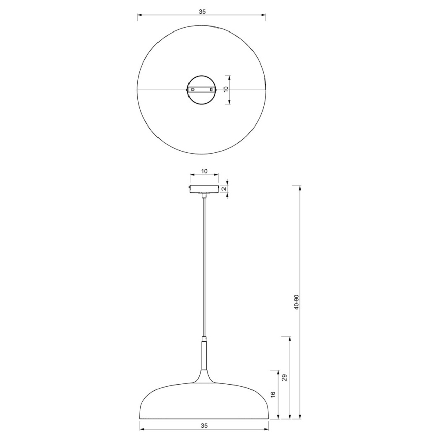 Lustra ar auklu LINCOLN 1xE27/60W/230V d. 35 cm melna