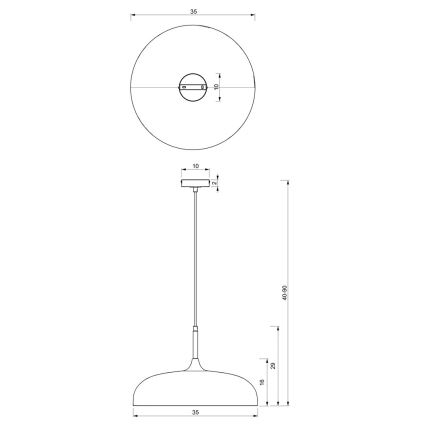 Lustra ar auklu LINCOLN 1xE27/60W/230V d. 35 cm zaļa