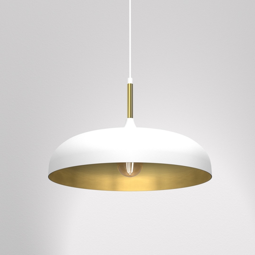 Lustra ar auklu LINCOLN 1xE27/60W/230V d. 45 cm balta