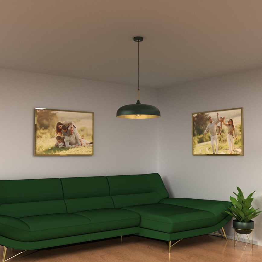 Lustra ar auklu LINCOLN 1xE27/60W/230V d. 45 cm zaļa