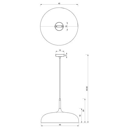 Lustra ar auklu LINCOLN 1xE27/60W/230V d. 45 cm zaļa