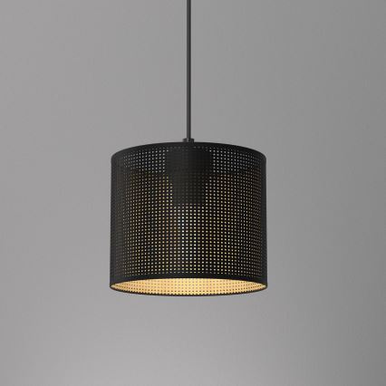 Lustra ar auklu LOFT SHADE 1xE27/60W/230V d. 18 cm melna/zelta