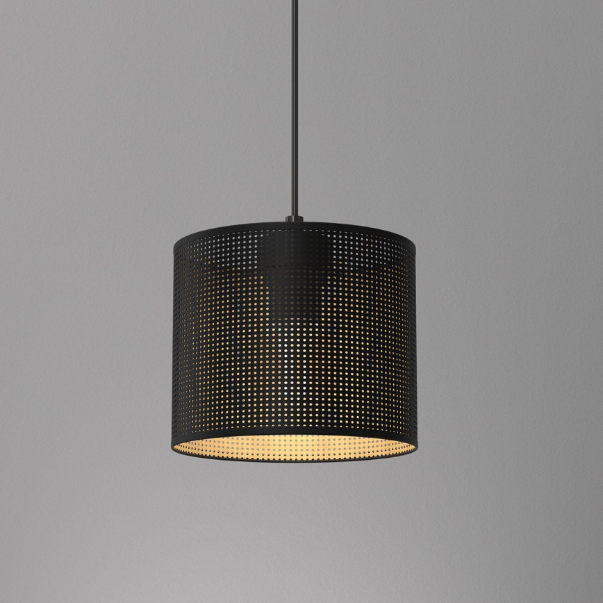 Lustra ar auklu LOFT SHADE 1xE27/60W/230V d. 18 cm melna/zelta