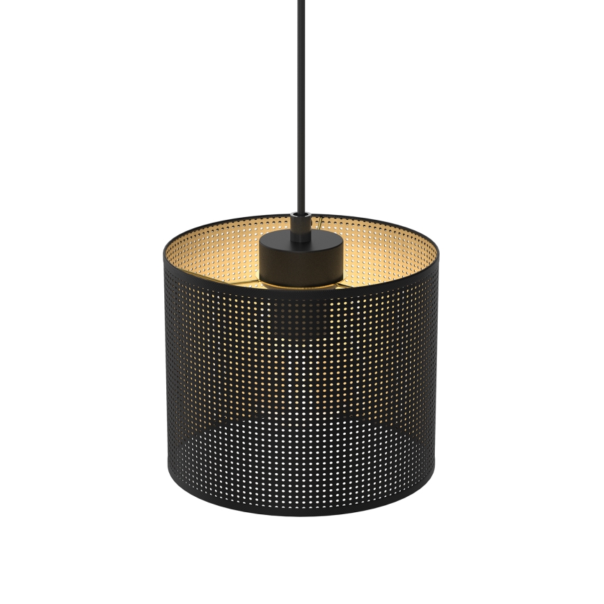 Lustra ar auklu LOFT SHADE 1xE27/60W/230V d. 18 cm melna/zelta
