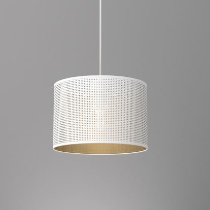 Lustra ar auklu LOFT SHADE 1xE27/60W/230V d. 25 cm balta/zelta
