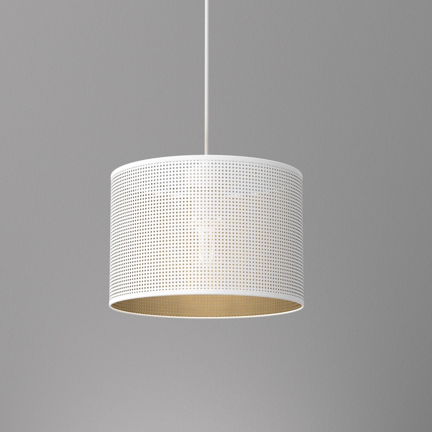 Lustra ar auklu LOFT SHADE 1xE27/60W/230V d. 25 cm balta/zelta