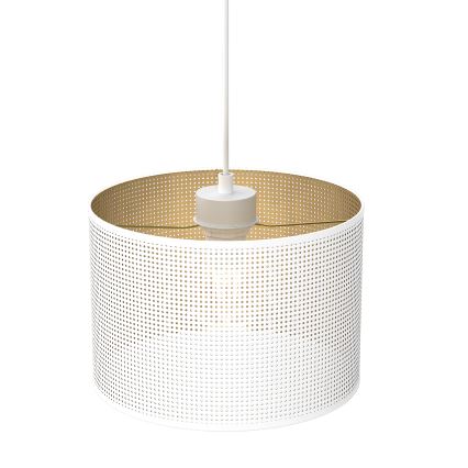 Lustra ar auklu LOFT SHADE 1xE27/60W/230V d. 25 cm balta/zelta