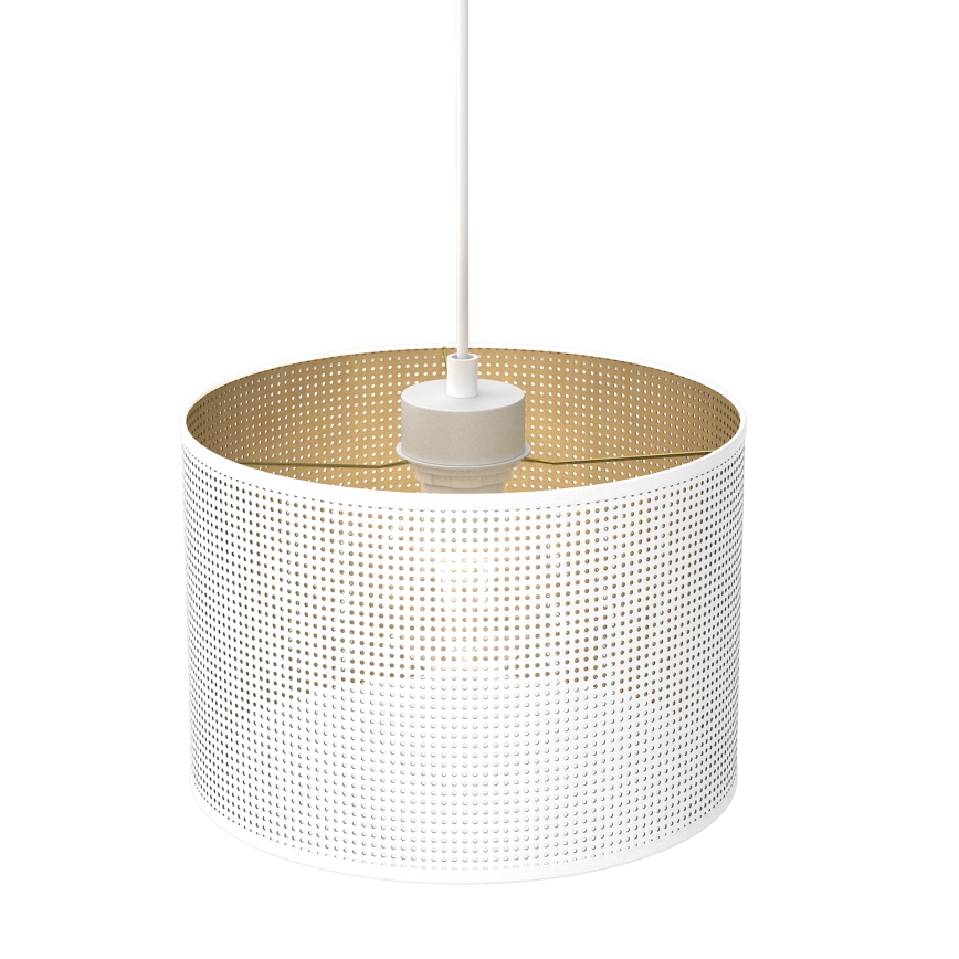 Lustra ar auklu LOFT SHADE 1xE27/60W/230V d. 25 cm balta/zelta