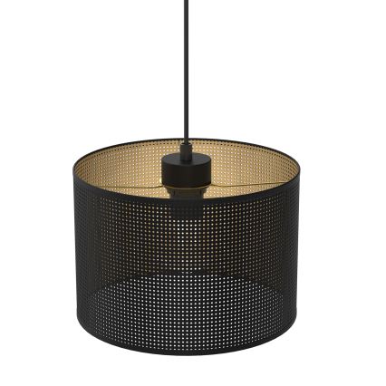 Lustra ar auklu LOFT SHADE 1xE27/60W/230V d. 25 cm melna/zelta