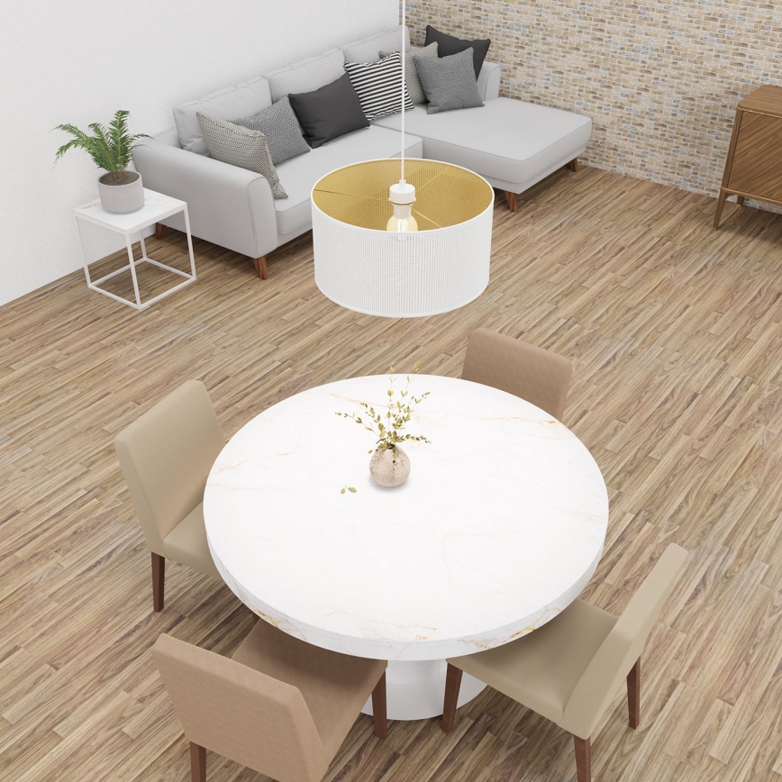 Lustra ar auklu LOFT SHADE 1xE27/60W/230V d. 40 cm balta/zelta