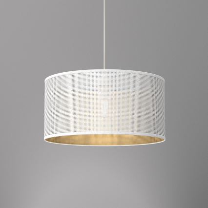 Lustra ar auklu LOFT SHADE 1xE27/60W/230V d. 40 cm balta/zelta