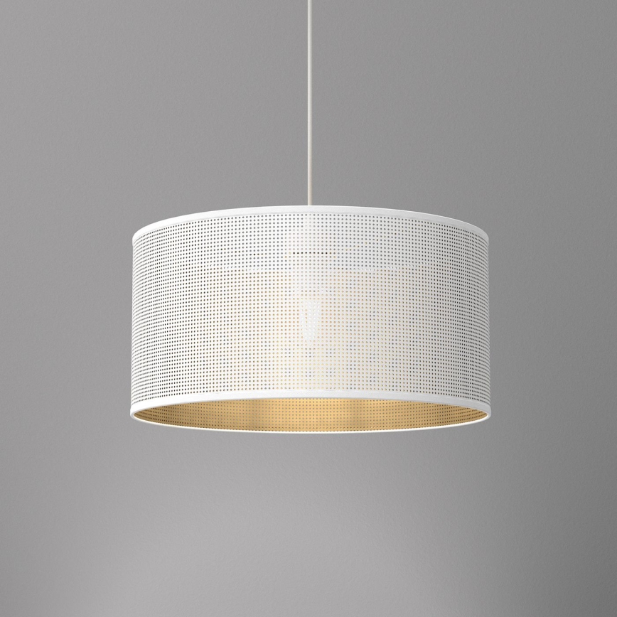 Lustra ar auklu LOFT SHADE 1xE27/60W/230V d. 40 cm balta/zelta