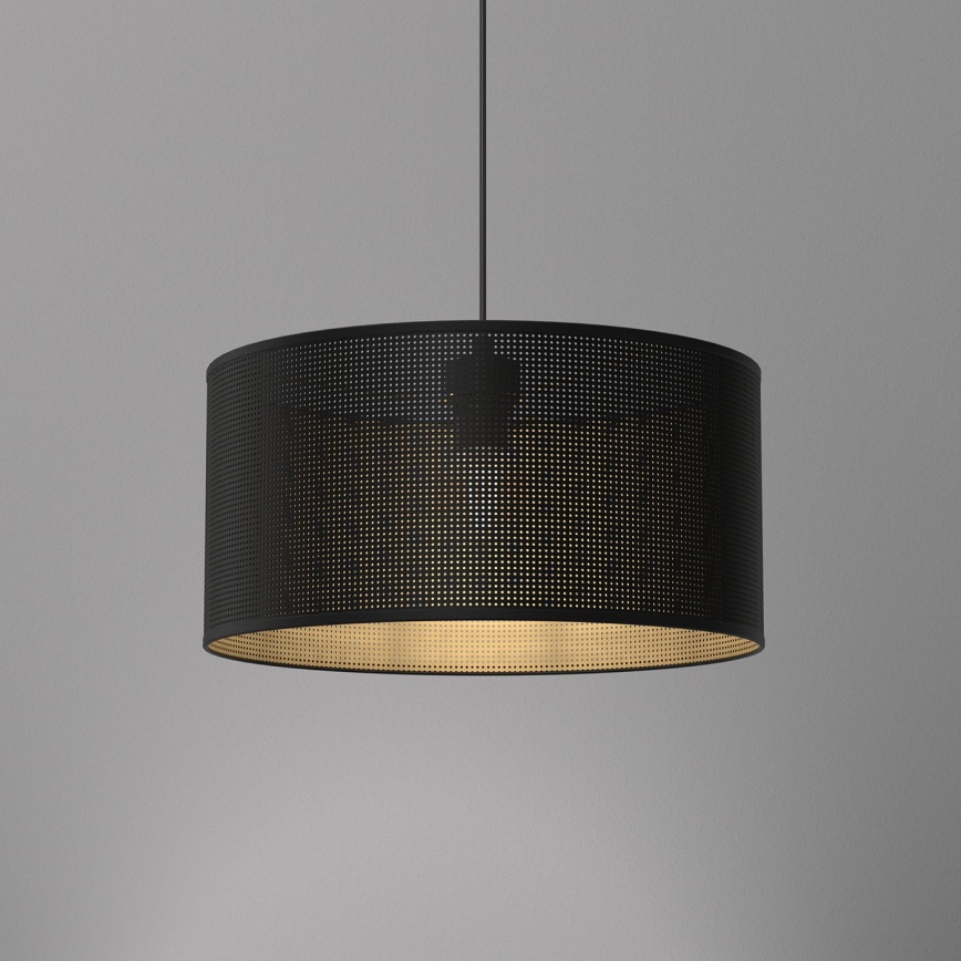 Lustra ar auklu LOFT SHADE 1xE27/60W/230V d. 40 cm melna/zelta